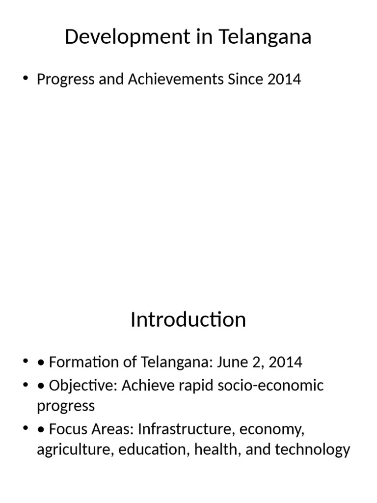 Telangana's Development Progress Since 2014 | PDF