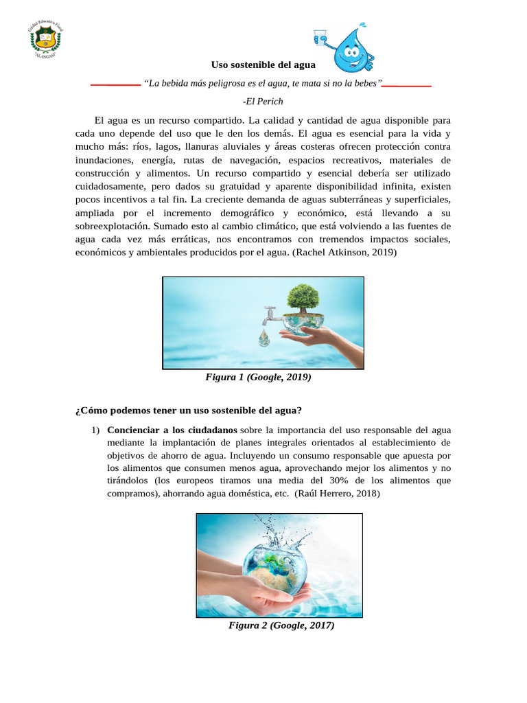 Estrategias para el uso sostenible del agua | PDF | Agua | Sustentabilidad