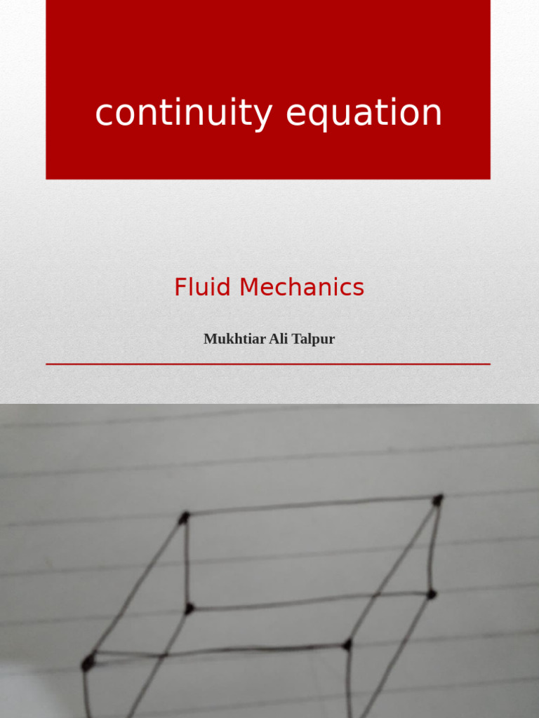 Continuity Equation in Fluid Mechanics | PDF