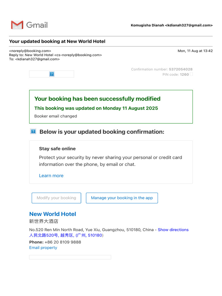 Booking Confirmation and Safety Tips | PDF | Credit Card | Visa Inc.
