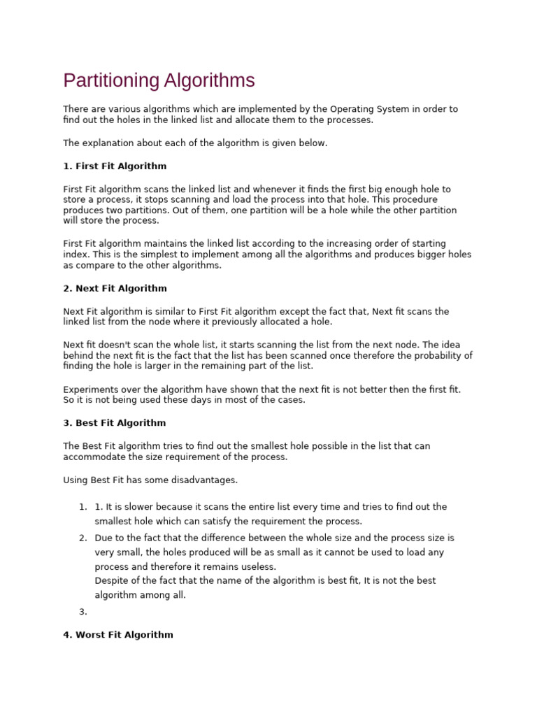 Overview of Partitioning Algorithms | PDF | Algorithms And Data ...