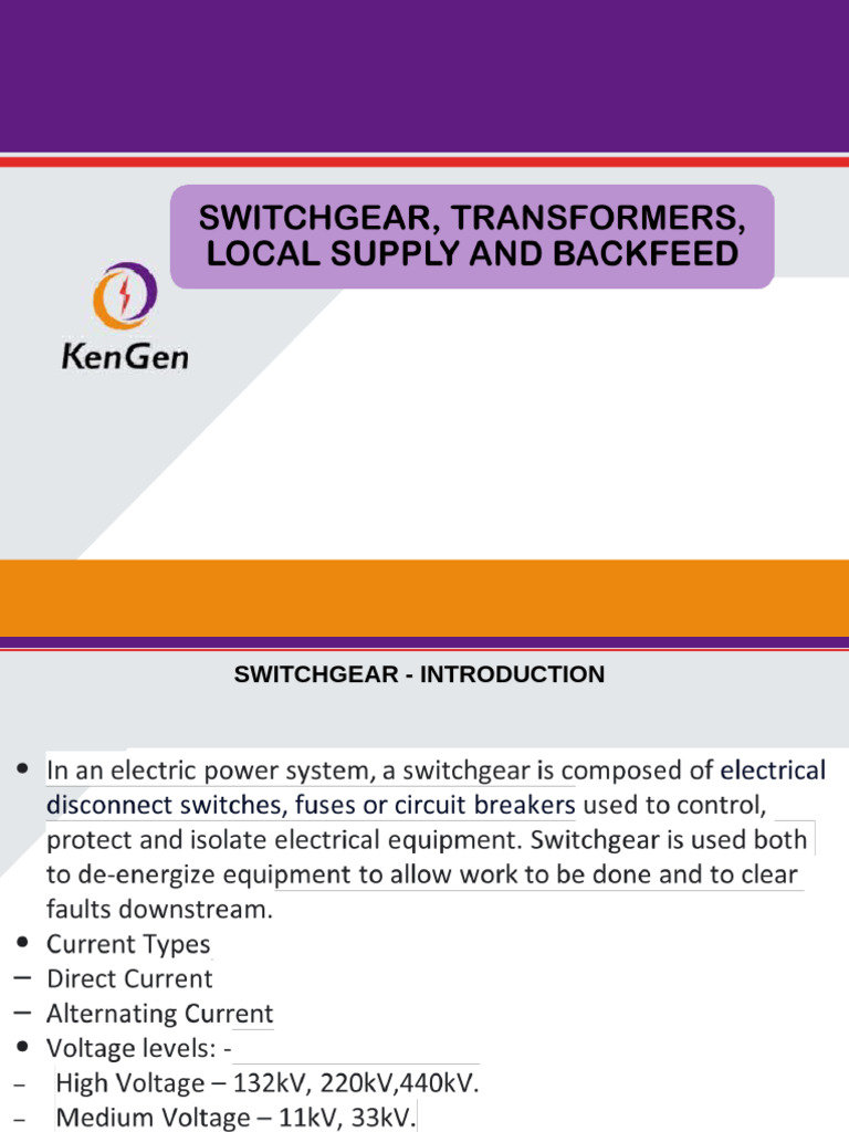 Switchgear and Transformer Overview | PDF