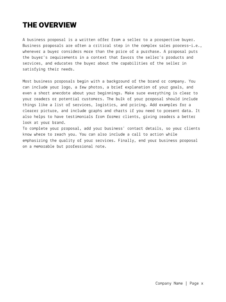 General Proposal in Black White Minimalist Style | PDF