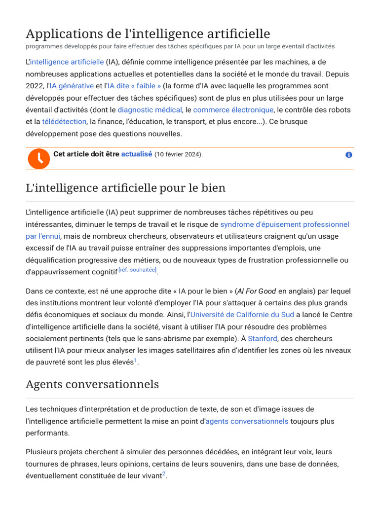 Applications de l'intelligence artificielle | PDF | Intelligence ...