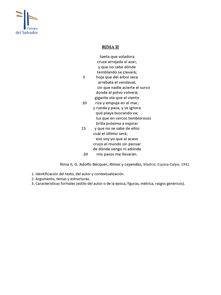 Rima II de G. A. BÃ©cquer | PDF