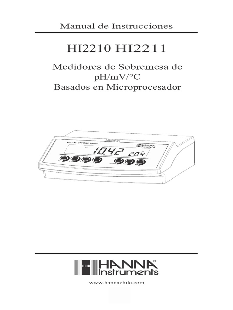 Manual de Instrucciones HI2211 | PDF | Termómetro | Calibración
