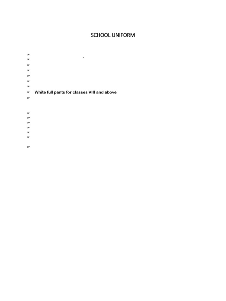 School Uniform Primary Middle | PDF