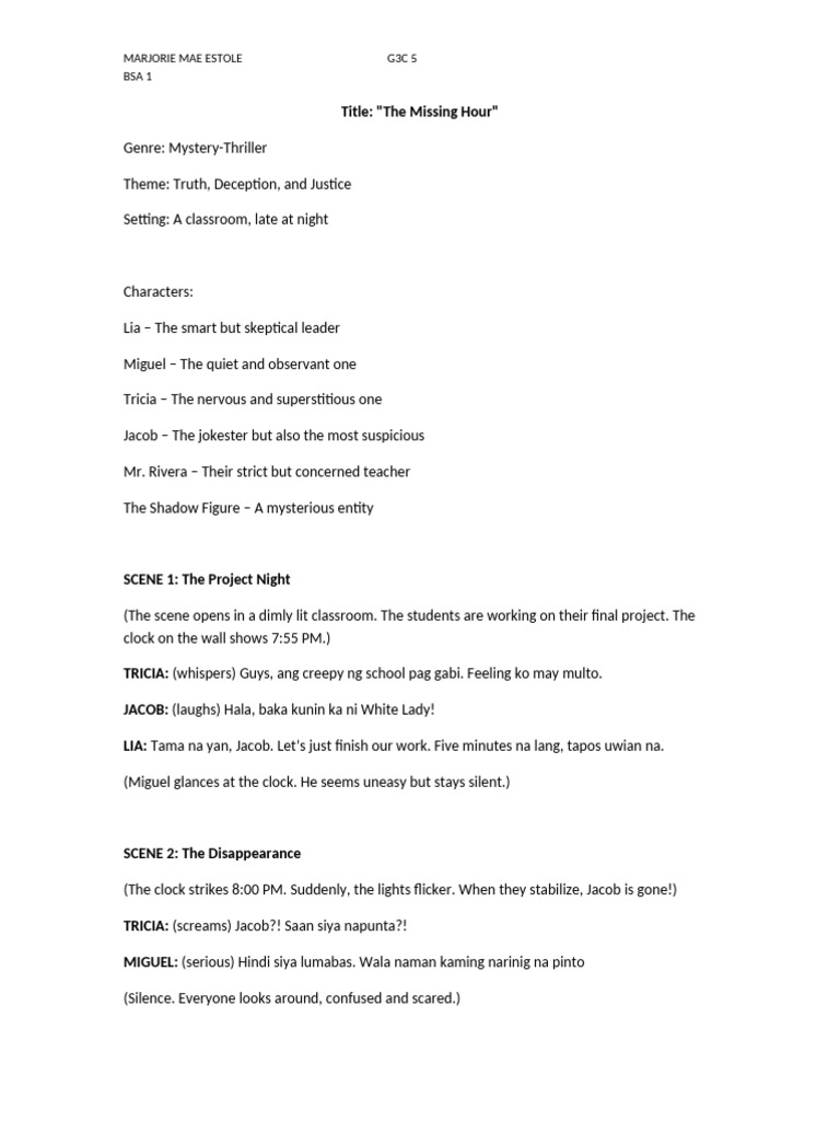 The Missing Hour | PDF