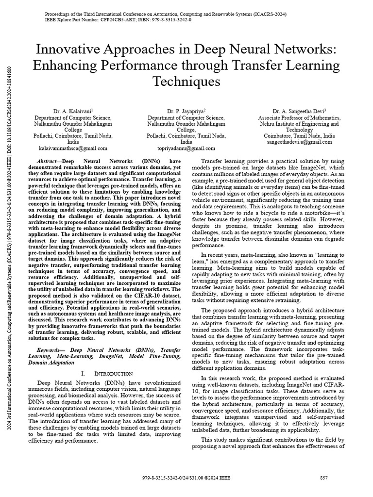 Transfer Learning in Deep Neural Networks | PDF | Deep Learning ...