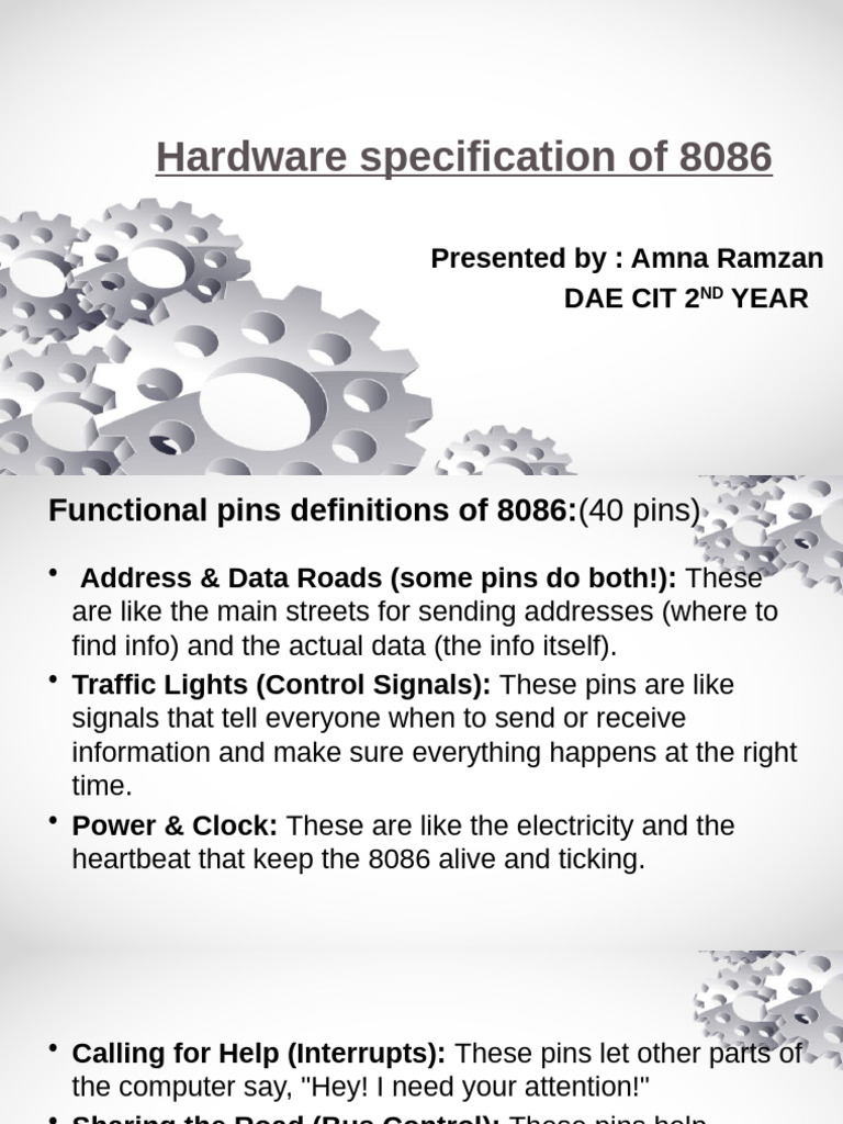 Hardware Specification of 8086 | PDF | Hertz | Computer Science
