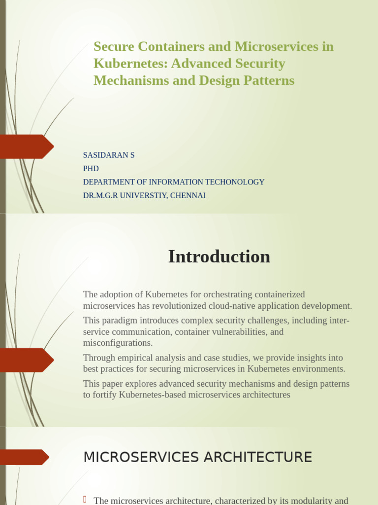 Securing Microservices in Kubernetes | PDF | Computer Security | Security