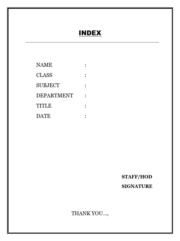 Document Index Template | PDF