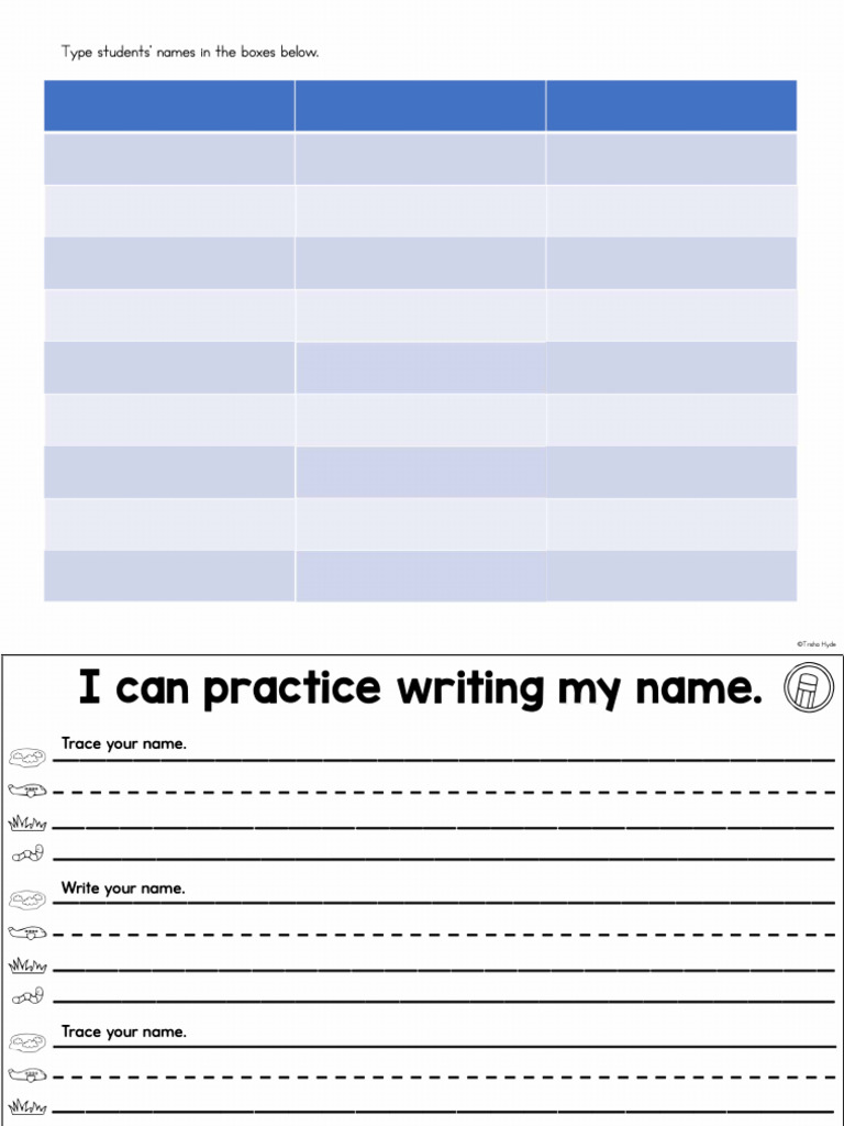 Name Writing Practice Worksheets | PDF | Human Communication | Learning