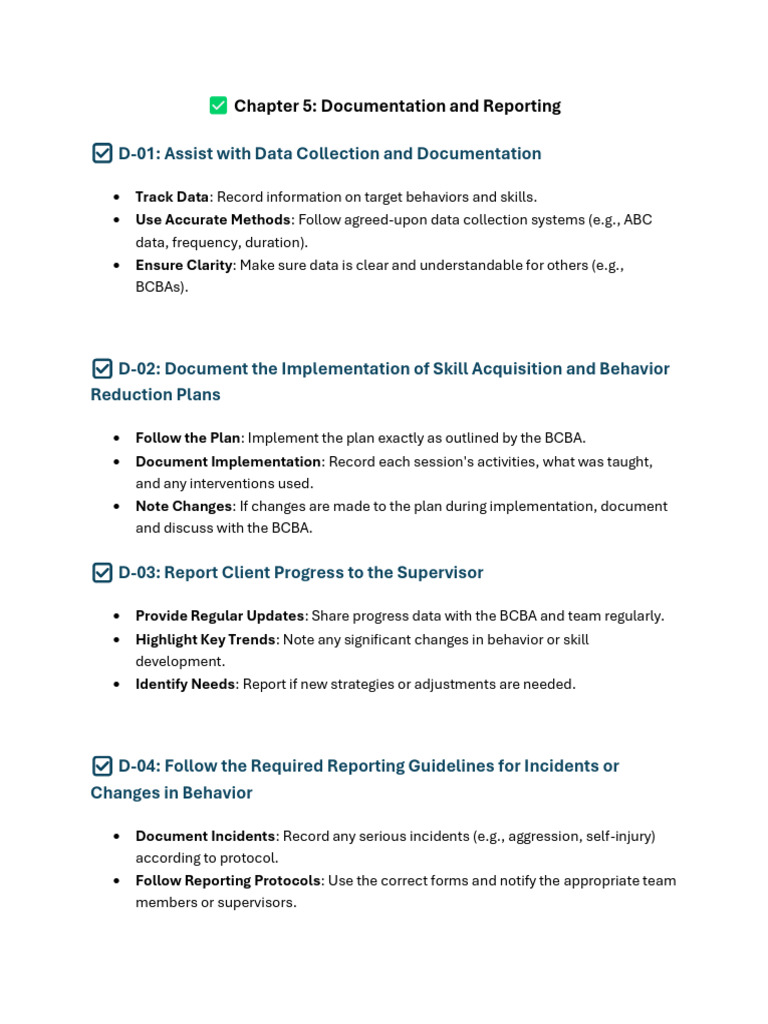 RBT Documentation and Reporting Guide | PDF