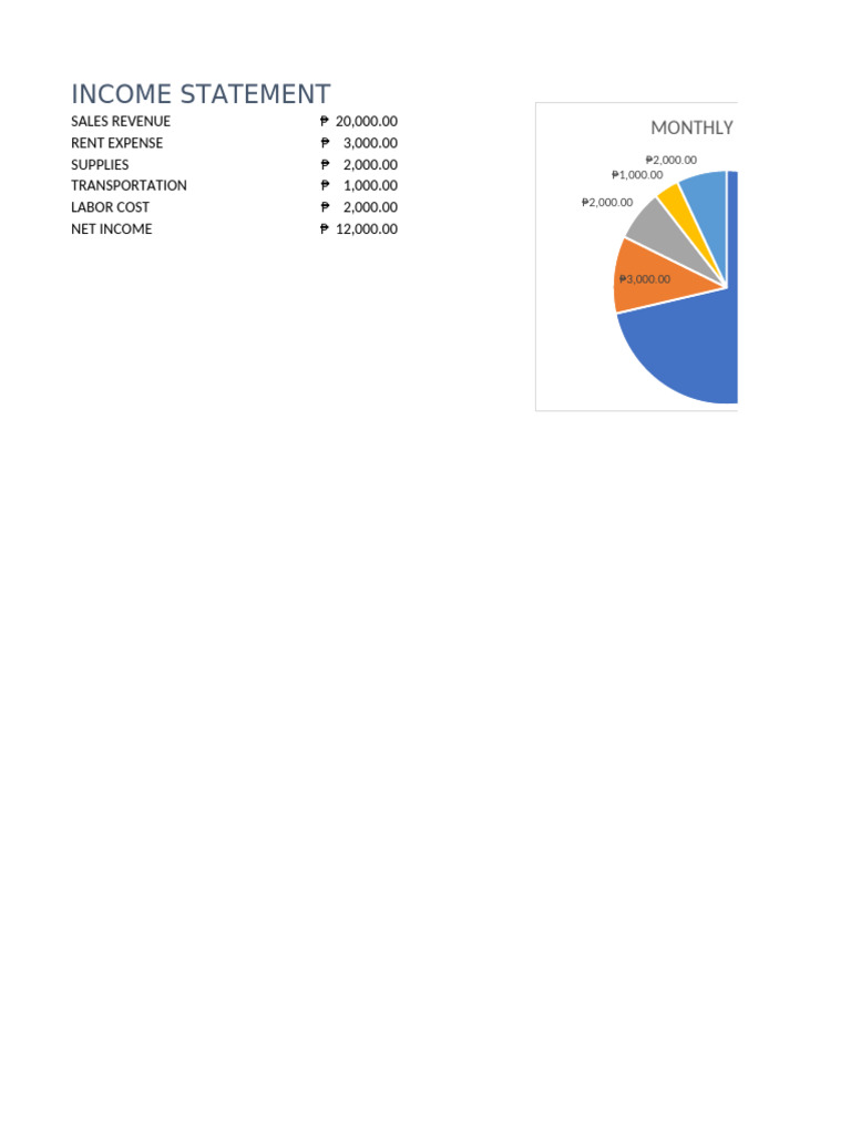 Monthly Income Statement & Balance Sheet | PDF