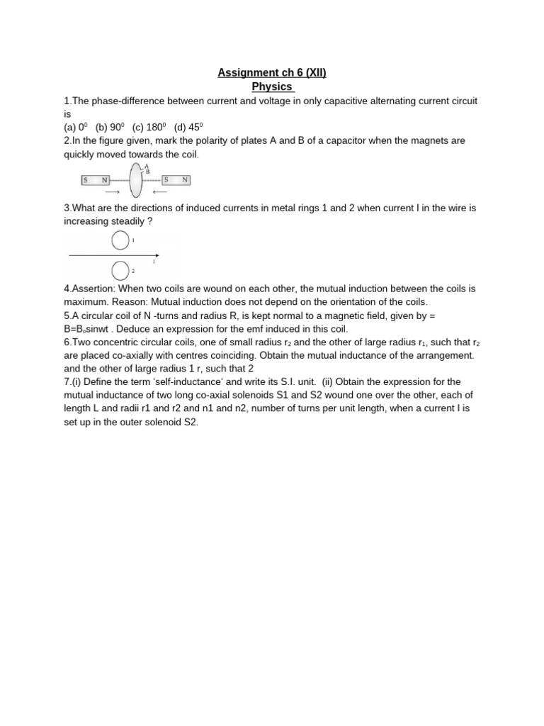 Capacitive AC Circuits and Induction Concepts | PDF