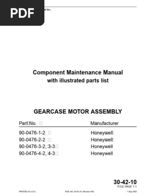 Honeywell Gearcase Motor Manual | PDF