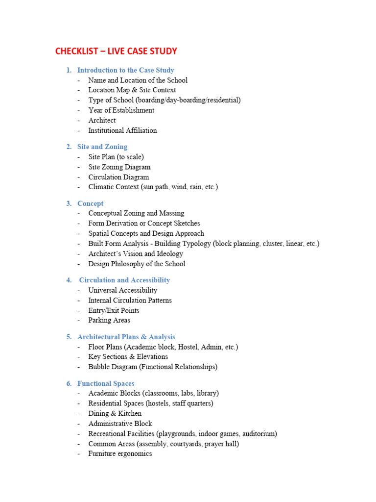 Casestudy Checklist | PDF