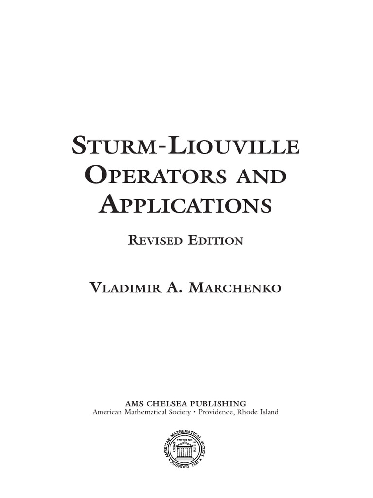 Sturm-Liouville Operators Explained | PDF | Scattering | Inverse Problem