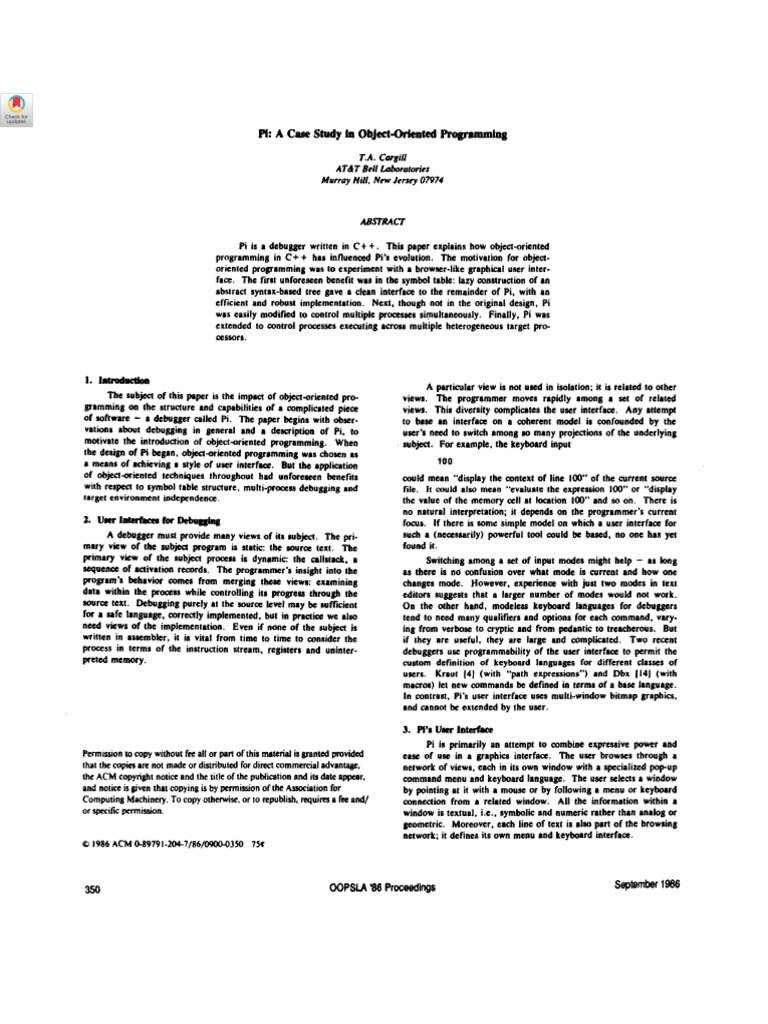 Impact of OOP on Pi Debugger Design | PDF | Programming | Constructor ...