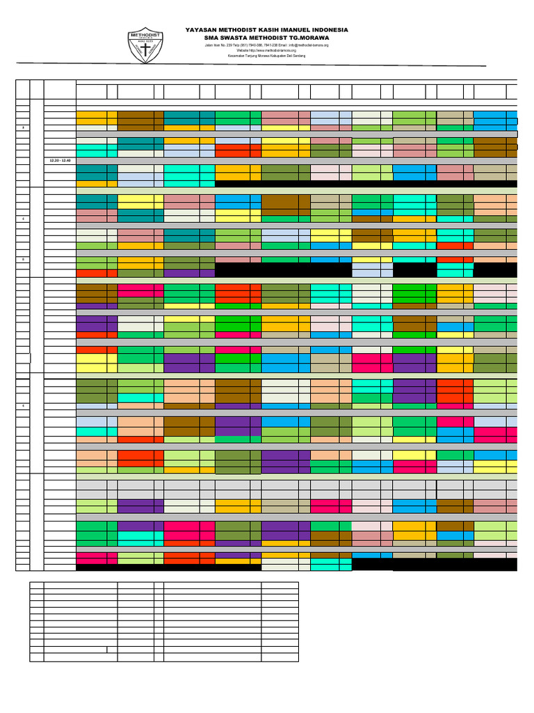Roster Mata Pelajaran SMA Methodist | PDF
