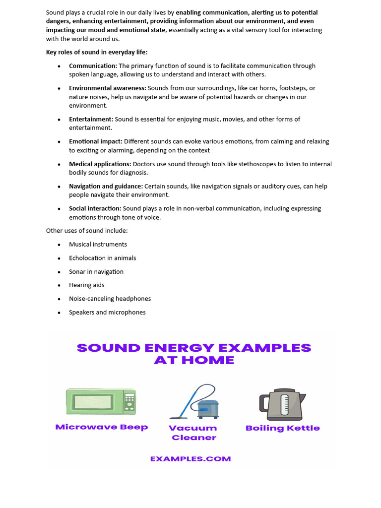 Role of Sound in Our Daily Lives | PDF