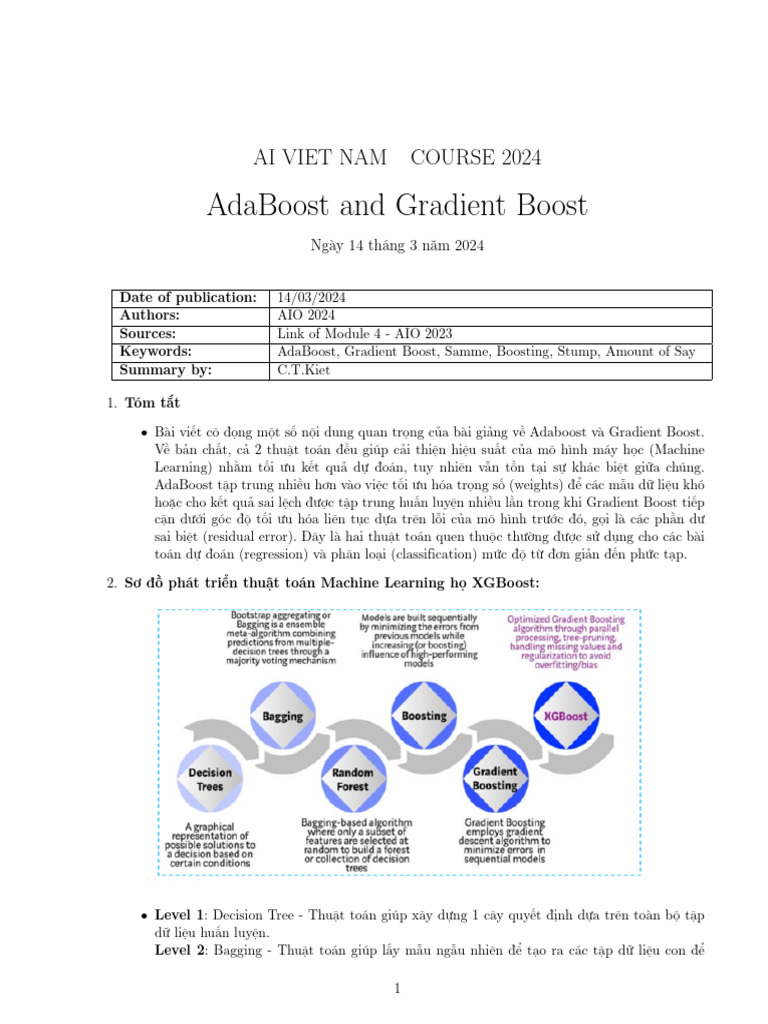 AIO2024 Recap AdaBoost and GradientBoost R0 | PDF