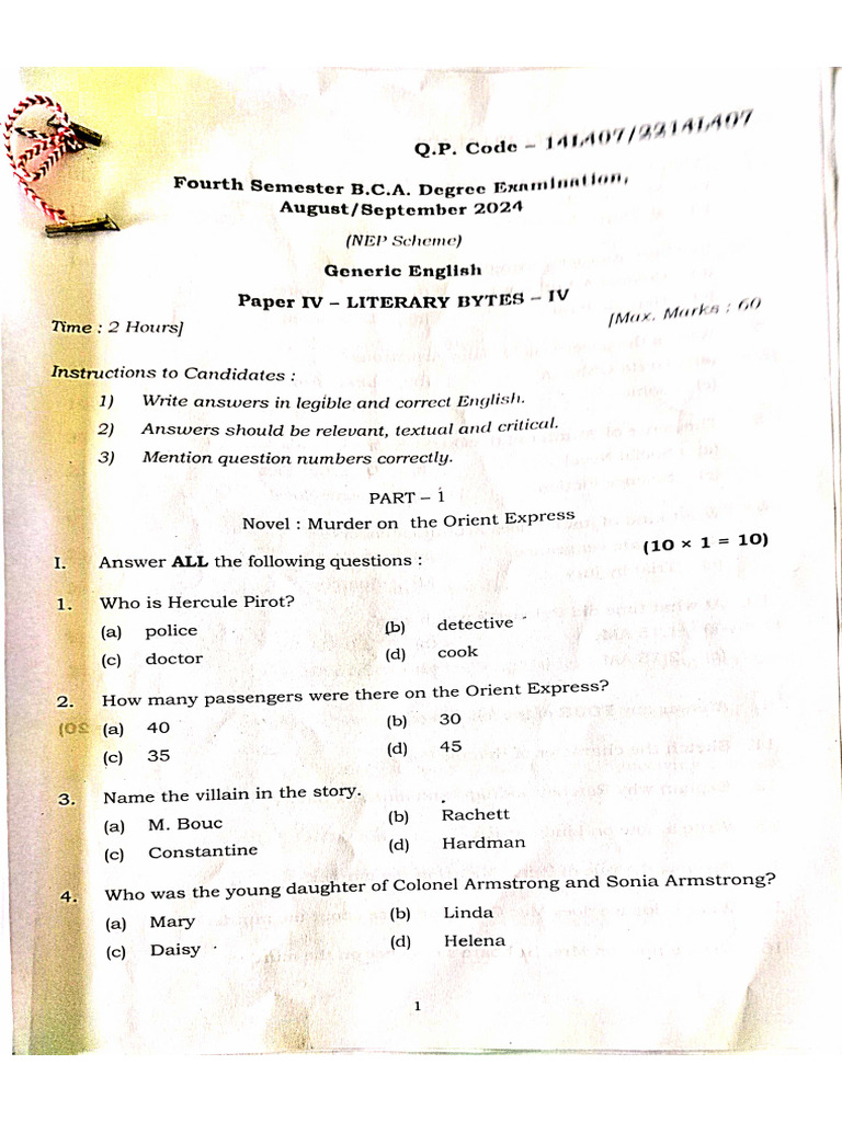 2024 4th Sem Question Paper | PDF
