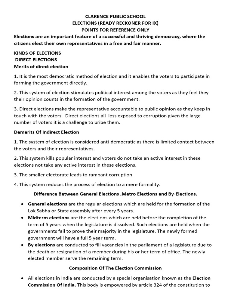 Importance of Elections in Democracy | PDF | Elections | Group Decision ...
