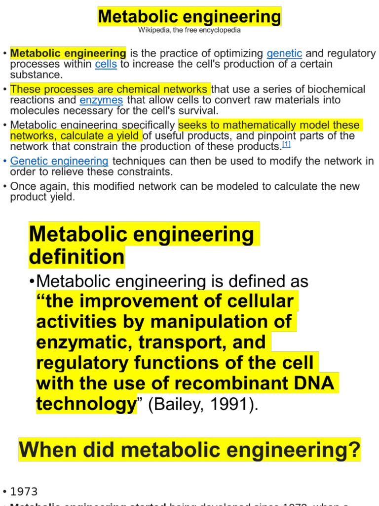 Overview of Metabolic Engineering | PDF | Mutation | Proteins