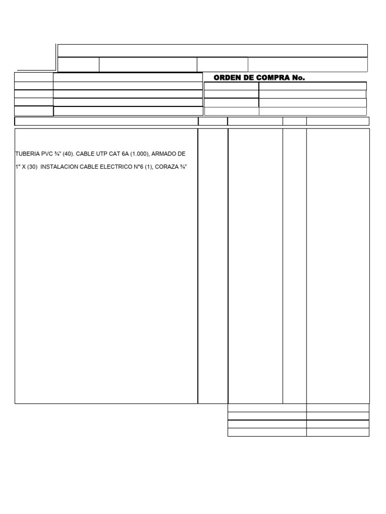 Orden de Compra de Producto Y/O Servicio | PDF