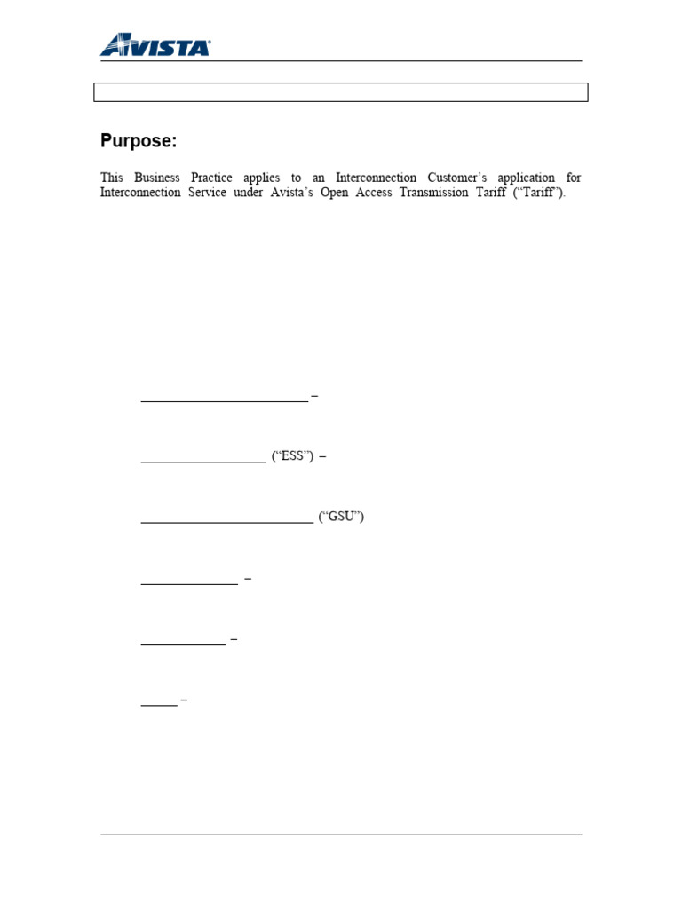 Interconnection Request Guidelines for Avista | PDF | Transformer ...