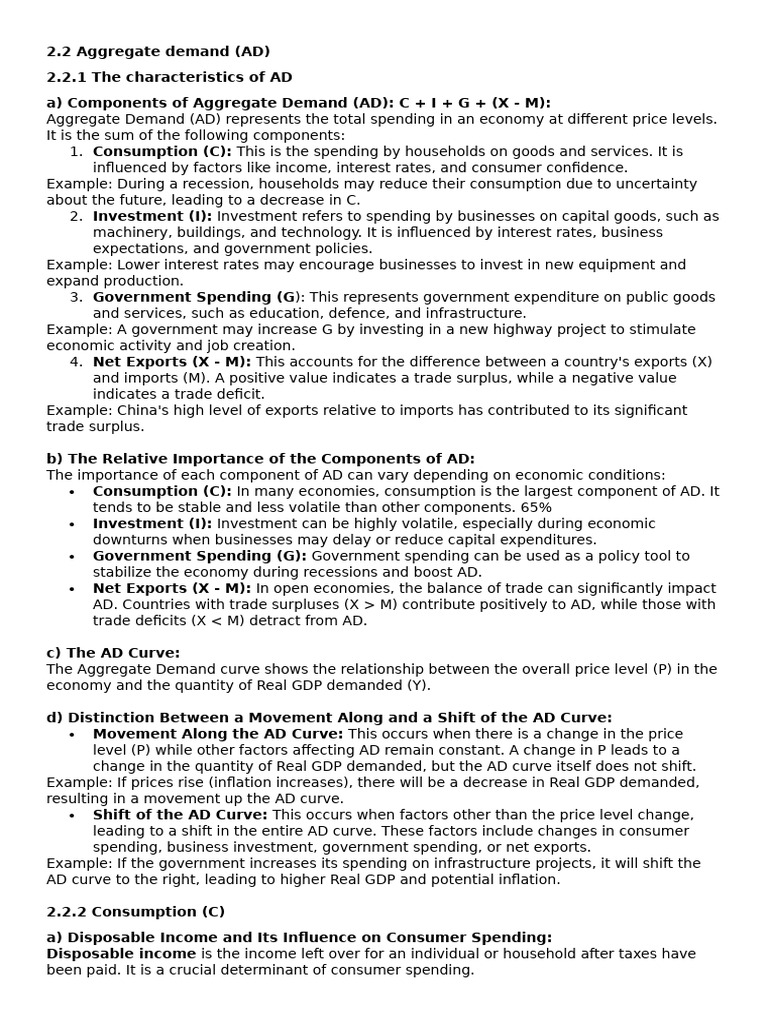 Understanding Aggregate Demand Components | PDF | Consumption ...