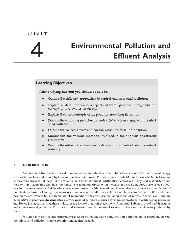 4 Environmental Pollution and - Effluent Analysis | PDF | Sewage ...