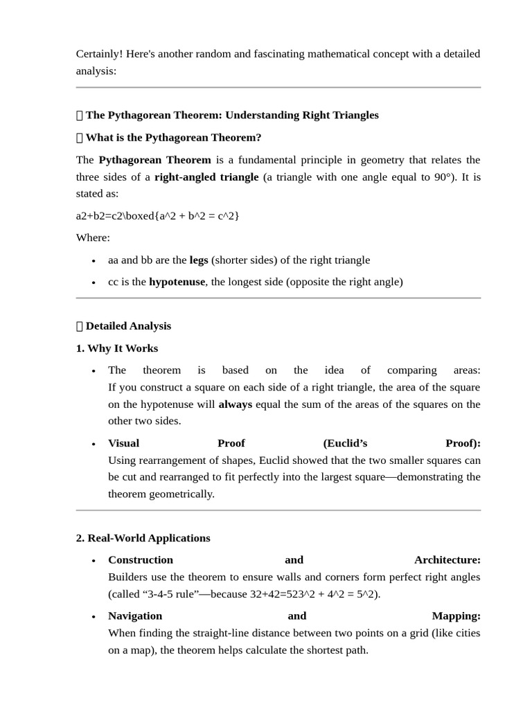 Pythagorean Theorem Explained | PDF | Mathematical Concepts | Euclid