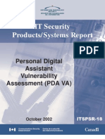 IT Security Products/Systems Report: Personal Digital Assistant Vulnerability Assessment (PDA VA)