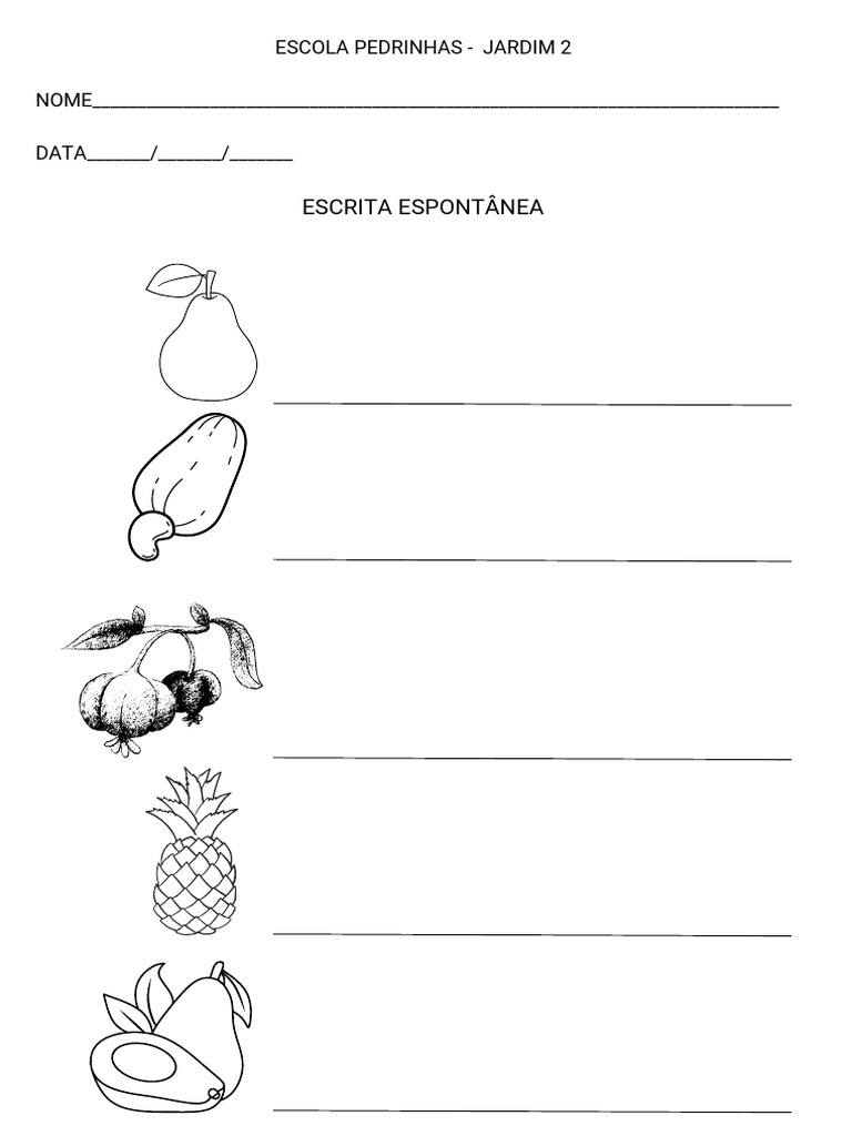 Escrita Espontanea - Frutas | PDF