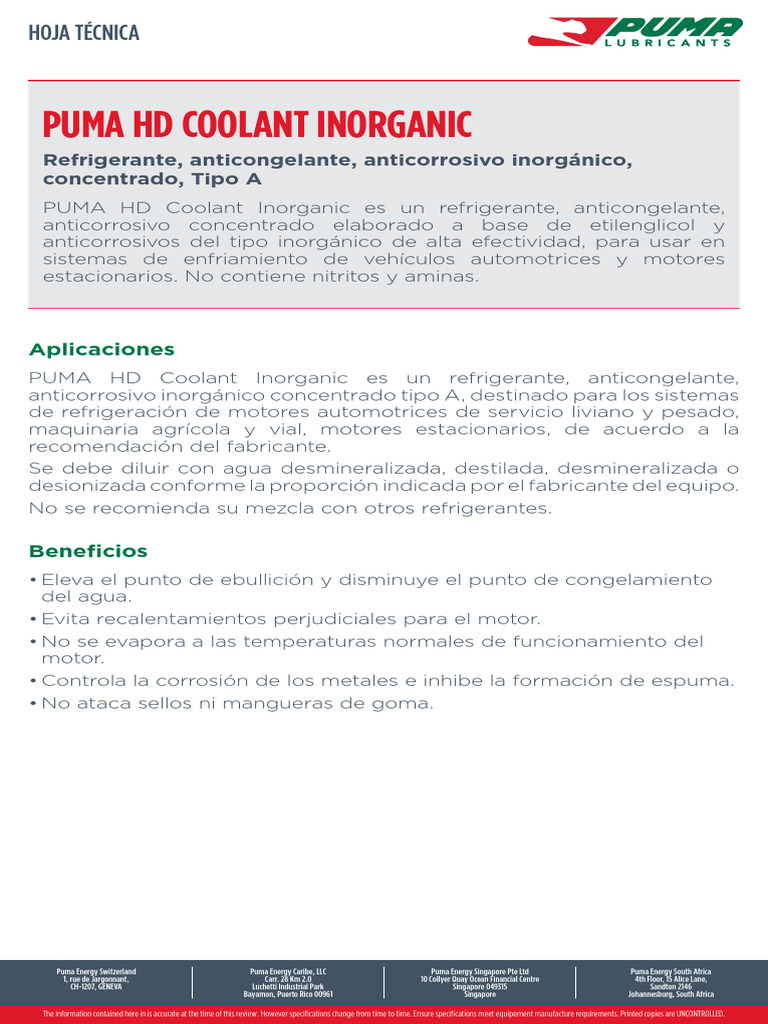 puma-hd-coolant-caracter-sticas-y-usos-pdf-materiales