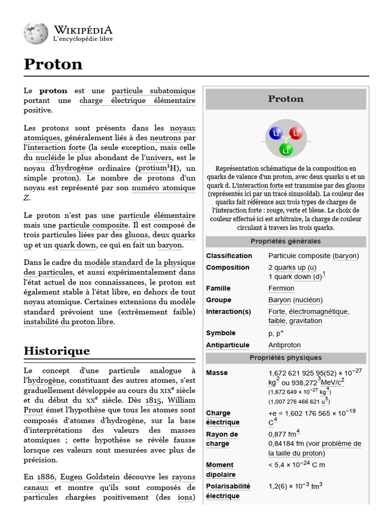 Composition et propriétés du proton | PDF | Proton | Quark