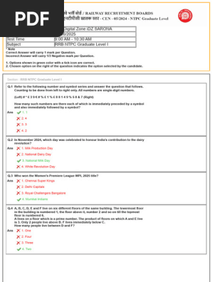 RRB NTPC Graduate Level I Exam Guide | PDF | Jurisdiction