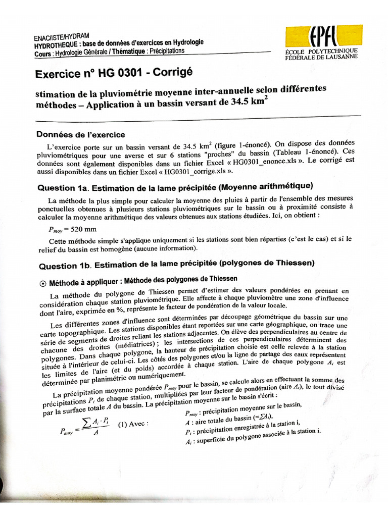 Exercice N - HG 0301 - CORRIGÉ | PDF
