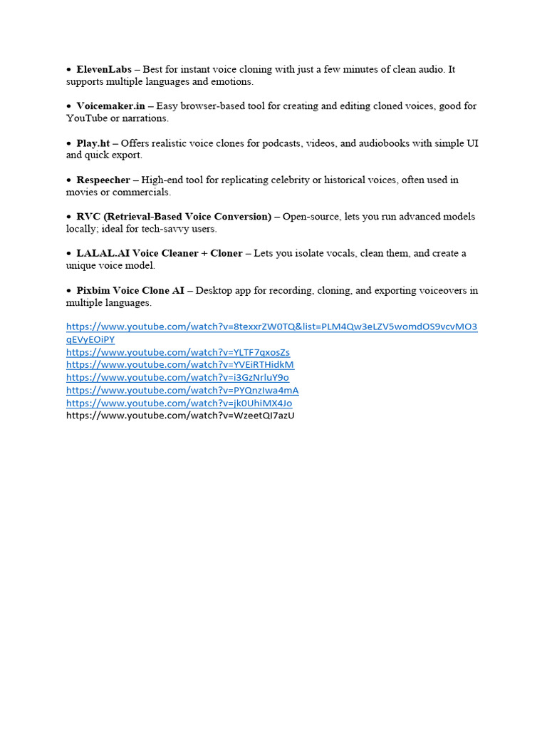 Top Voice Cloning Tools Reviewed | PDF