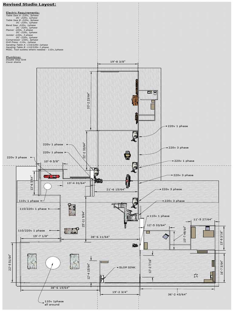 Revised Studio Layout and Electrical Plan | PDF | Manufactured Goods ...