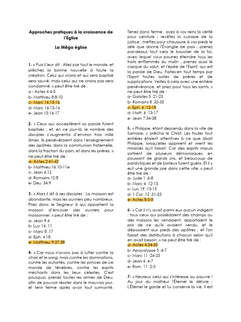Croissance de l'Église : Approches pratiques | PDF | Élie | Livres des Rois
