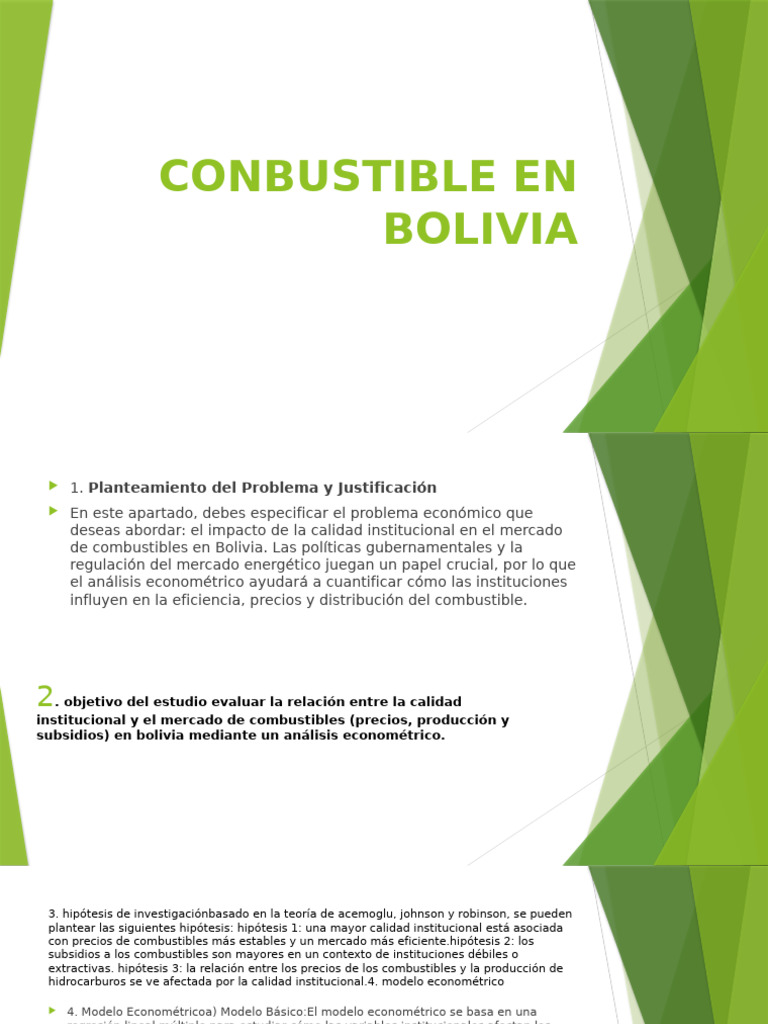 Calidad Institucional y Combustibles en Bolivia | PDF | Econometría ...