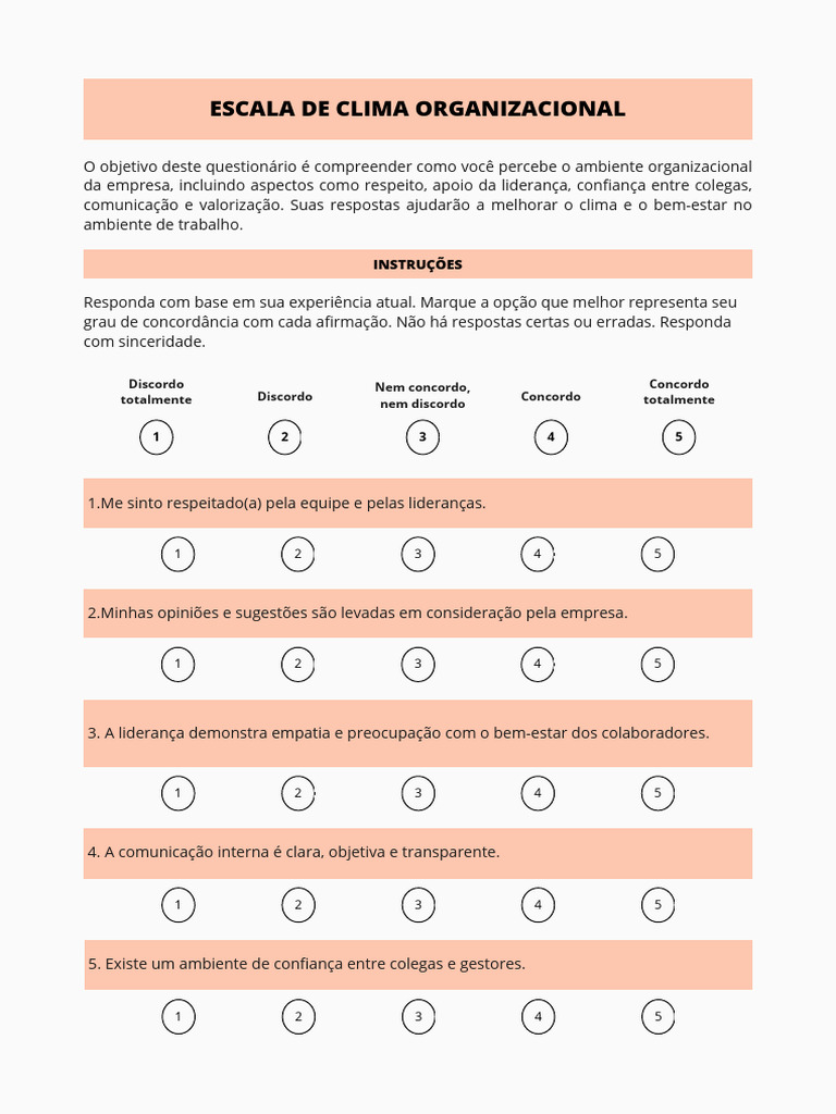 Avaliação do Clima Organizacional 2024 | PDF | Liderança | Gestão de ...