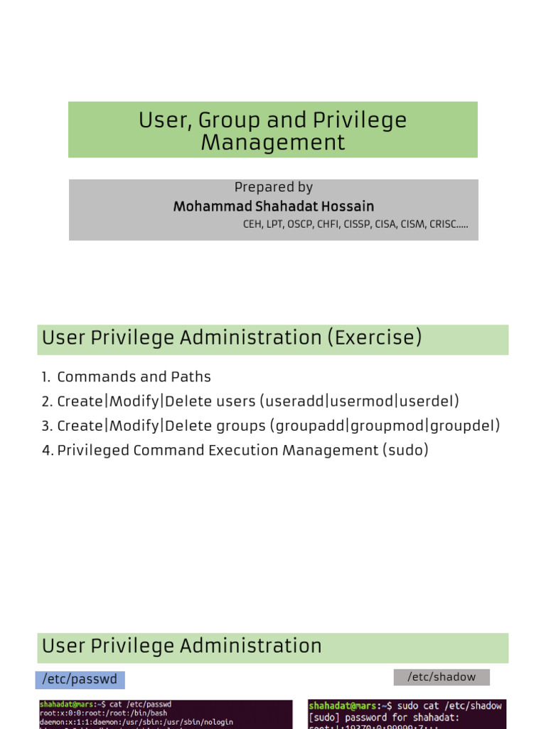User Privilege Management with Sudo | PDF | Sudo | Password