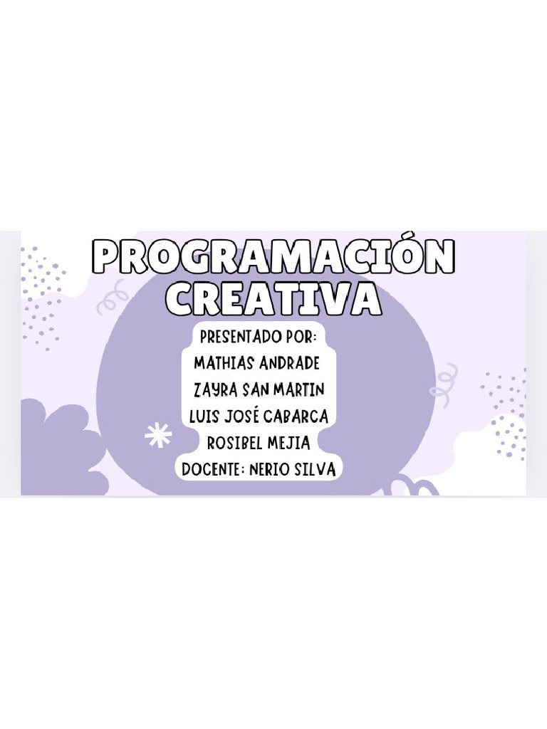 Diapositiva Programación Creativa | PDF