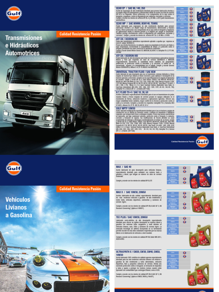 Lubricantes para Transmisiones y Motores | PDF | Lubricante ...