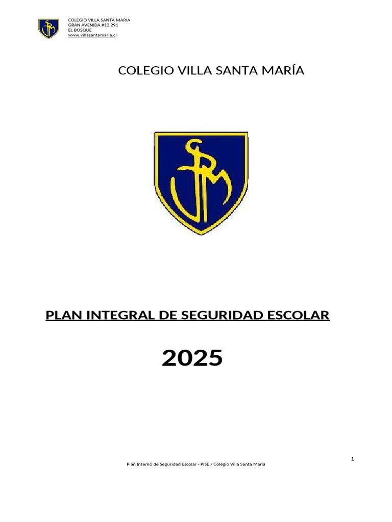 Plan de Seguridad Escolar 2025 | PDF | Valores | Escuelas